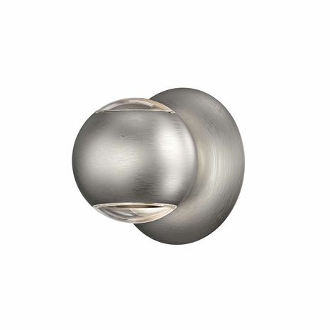 7502.77 Sonneman Hemisphere Up/Down Sconce with Natural Anodized Finish