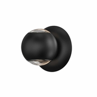 7502.97 Sonneman Hemisphere Up/Down Sconce with Textured Black Finish