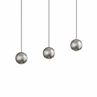 7506.77 Sonneman Hemisphere 3-Light Linear Pendant with Natural Anodized Finish