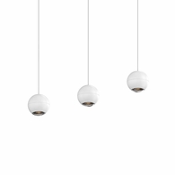 7506.98 Sonneman Hemisphere 3-Light Linear Pendant with Textured White Finish