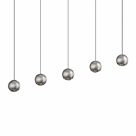 7508.77 Sonneman Hemisphere 5-Light Linear Pendant with Natural Anodized Finish