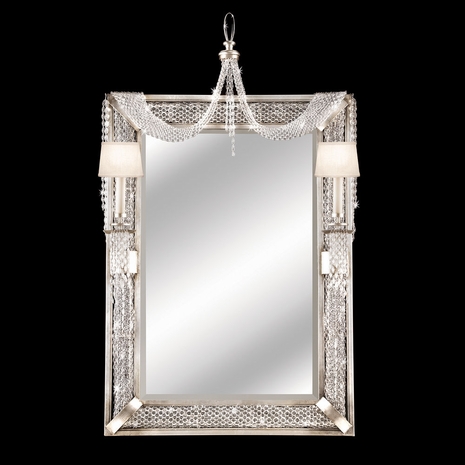 751255ST Fine Art Lamps 2 Light Cascades 58" Girandole with Silver Finish