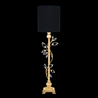 752915-34 Fine Art Lighting Crystal Laurel 37"H Console Lamp with Gold Leaf w/Black Fabric & Gold Inner Lining Shade Finish
