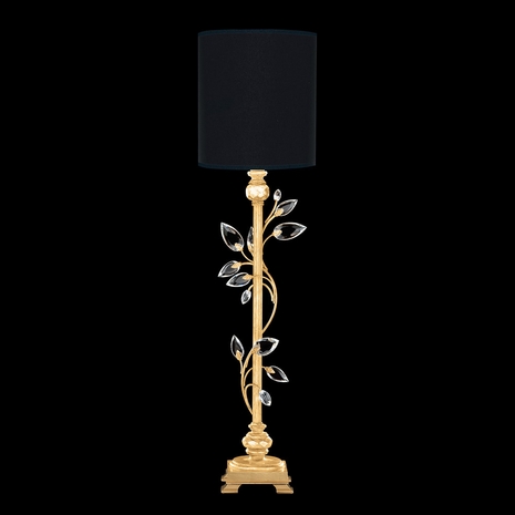 752915-SF34 Fine Art Lighting Crystal Laurel 37"H Console Lamp with Gold Leaf w/Black Fabric & Gold Inner Lining Shade Finish