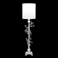 752915-41 Fine Art Lighting Crystal Laurel 37"H Console Lamp with Silver Leaf w/White Fabric Shade Finish