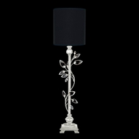 752915-42 Fine Art Lighting Crystal Laurel 37"H Console Lamp with Silver Leaf w/Black Fabric & Silver Inner Lining Shade Finish