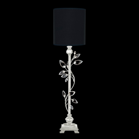 752915-SF42 Fine Art Lighting Crystal Laurel 37"H Console Lamp with Silver Leaf w/Black Fabric & Silver Inner Lining Shade Finish