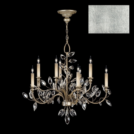 753140-4 Fine Art Lighting Crystal Laurel 43"W Round Chandelier with Silver Leaf Finish