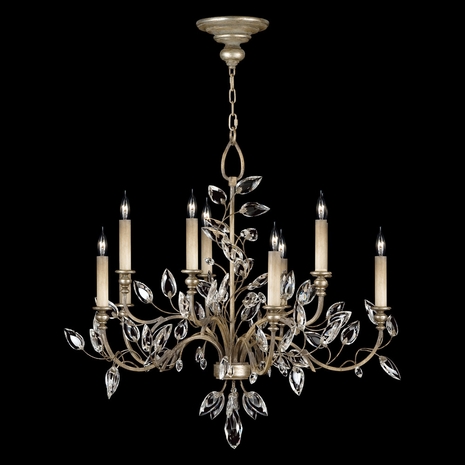 753140 Fine Art Lighting Crystal Laurel 43"W Round Chandelier with Silver Finish