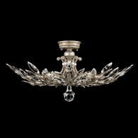 753440 Fine Art Lighting Crystal Laurel 28"W Round Semi-Flush Mount with Silver Finish