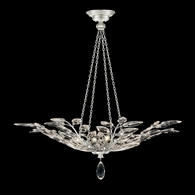 753640-4 Fine Art Lighting Crystal Laurel 35"W Round Pendant with Silver Leaf Finish
