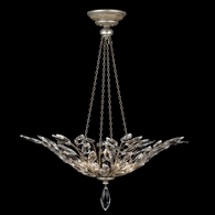 753640 Fine Art Lighting Crystal Laurel 35"W Round Pendant with Silver Finish
