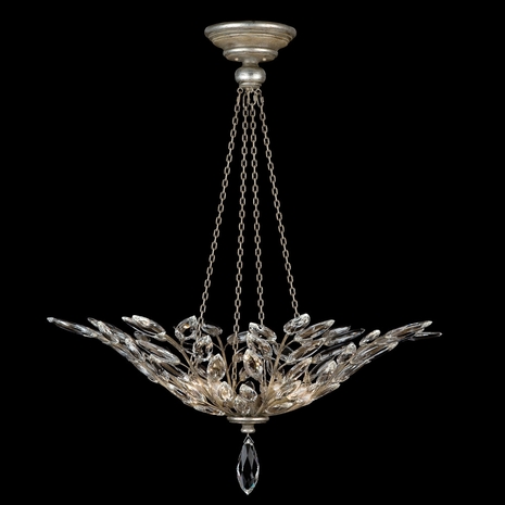 753640 Fine Art Lighting Crystal Laurel 35"W Round Pendant with Silver Finish
