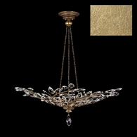 753740-3 Fine Art Lighting Crystal Laurel 47"W Round Pendant with Gold Leaf Finish