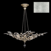 753740-4 Fine Art Lighting Crystal Laurel 47"W Round Pendant with Silver Leaf Finish