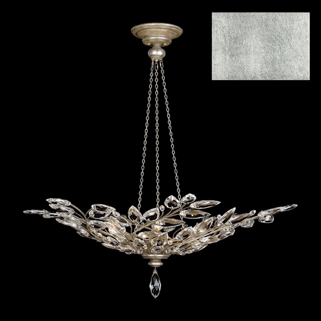 753740-4 Fine Art Lighting Crystal Laurel 47"W Round Pendant with Silver Leaf Finish