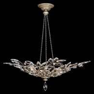 753740 Fine Art Lighting Crystal Laurel 47"W Round Pendant with Silver Finish