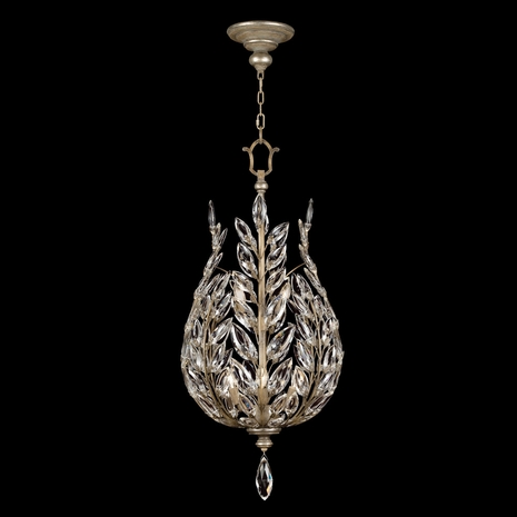 753840ST Fine Art Lamps 6 Light Crystal Laurel 18" Round Pendant with Silver Finish