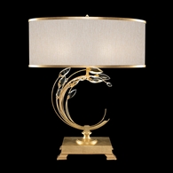 758610-33 Fine Art Lighting Crystal Laurel 31"H RSF Table Lamp with Gold Leaf w/Champagne Fabric Shade Finish