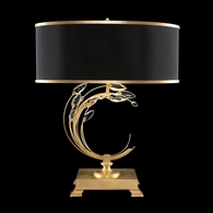 758610-34 Fine Art Lighting Crystal Laurel 31"H RSF Table Lamp with Gold Leaf w/Black Fabric & Gold Inner Lining Shade Finish