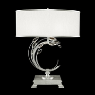 758610-41 Fine Art Lighting Crystal Laurel 31"H RSF Table Lamp with Silver Leaf w/White Fabric Shade Finish