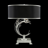 758610-42 Fine Art Lighting Crystal Laurel 31"H RSF Table Lamp with Silver Leaf w/Black Fabric & Silver Inner Lining Shade Finish