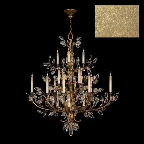 759440-3 Fine Art Lighting Crystal Laurel 45"W Round Chandelier with Gold Leaf Finish