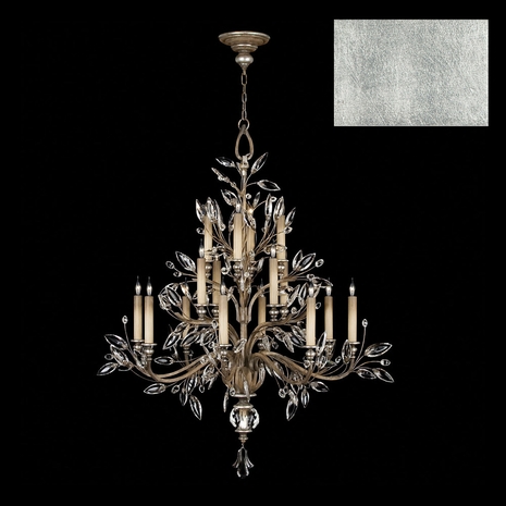 759440-4 Fine Art Lighting Crystal Laurel 45"W Round Chandelier with Silver Leaf Finish