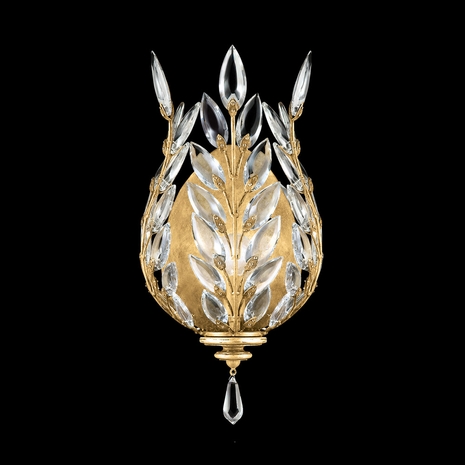 759550-3 Fine Art Lighting Crystal Laurel 17"H Sconce with Gold Leaf Finish