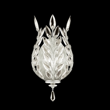 759550-4 Fine Art Lighting Crystal Laurel 17"H Sconce with Silver Leaf Finish