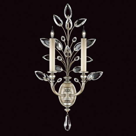 759750 Fine Art Lighting Crystal Laurel 28"H Sconce with Silver Finish