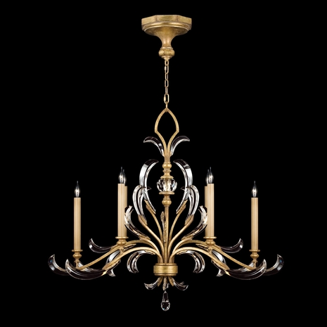 760540 Fine Art Lighting Beveled Arcs 44"W Oblong Chandelier with Gold Finish
