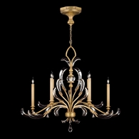 760540 Fine Art Lighting Beveled Arcs 44"W Oblong Chandelier with Gold Finish