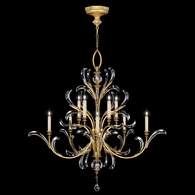 760640ST Fine Art Lighting Beveled Arcs 56"W Round Chandelier with Gold Finish