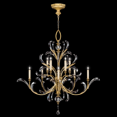 760640 Fine Art Lighting Beveled Arcs 56"W Round Chandelier with Gold Finish