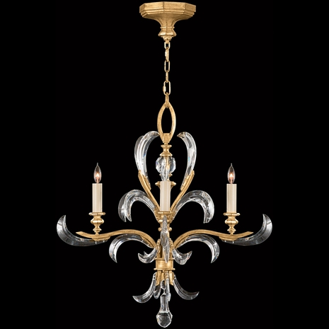 760840ST Fine Art Lighting Beveled Arcs 28"W Round Chandelier with Gold Finish