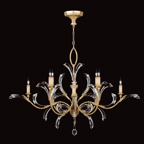 761640ST Fine Art Lighting Beveled Arcs 57"W Round Chandelier with Gold Finish