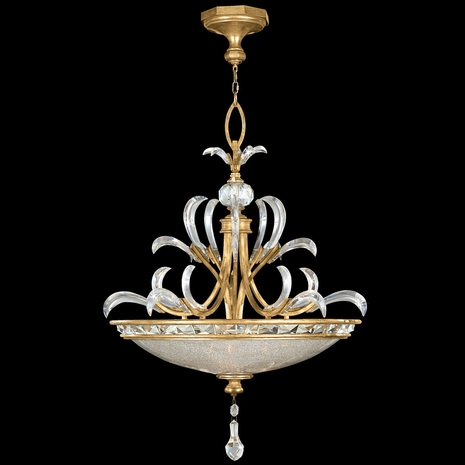 761740 Fine Art Lighting Beveled Arcs 32"W Round Pendant with Gold Finish
