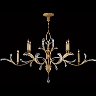761840ST Fine Art Lighting Beveled Arcs 74"W Oblong Chandelier with Gold Finish