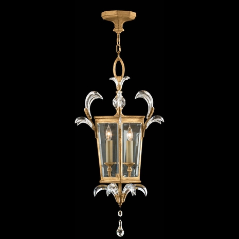 762340ST Fine Art Lamps Beveled Arcs 22"W Square Pendant with Gold Finish