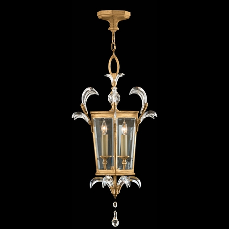 762340 Fine Art Lighting Beveled Arcs 22"W Square Pendant with Gold Finish
