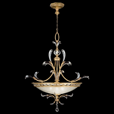 762740 Fine Art Lighting Beveled Arcs 44"W Round Pendant with Gold Finish