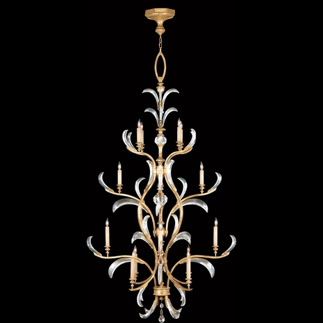 762940 Fine Art Lighting Beveled Arcs 48"W Round Chandelier with Gold Finish