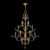 767240ST Fine Art Lighting Beveled Arcs 56"W Round Chandelier with Gold Finish