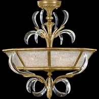 767740 Fine Art Lighting Beveled Arcs 26"W Round Semi-Flush Mount with Gold Finish