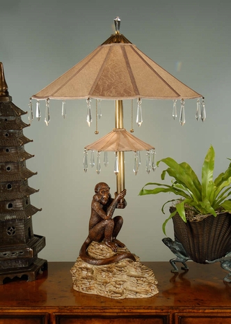7682 Wildwood Lamps Well Covered Monkey Lamp