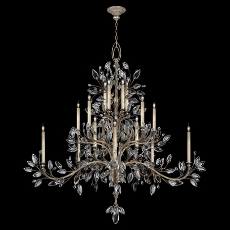771240 Fine Art Lighting Crystal Laurel 75"W Round Chandelier with Silver Finish