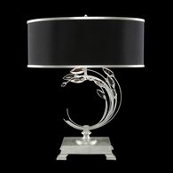 771510-SF42 Fine Art Lighting Crystal Laurel 31"H LSF Table Lamp with Silver Leaf w/Black Fabric & Silver Inner Lining Shade Finish