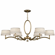 771740-2ST Fine Art Lighting Allegretto 51"W Round Chandelier with Gold w/White Linen Shades Finish