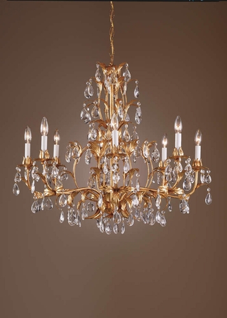 7730 Wildwood Lamps Gold and Crystals Chandelier